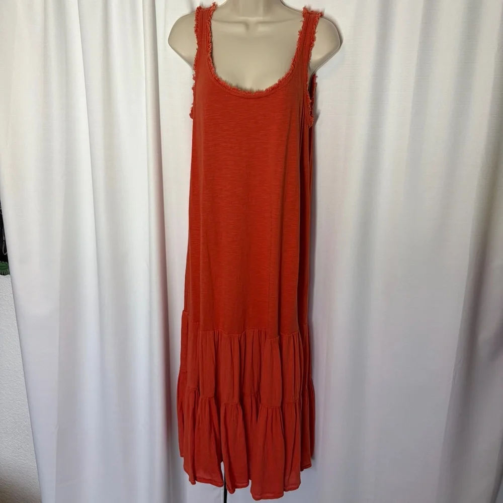 Caslon Nordstrom Tiered Cotton Gauze Midi Dress Mixed Media Flowy Boho Sz Small - Picture 9 of 12